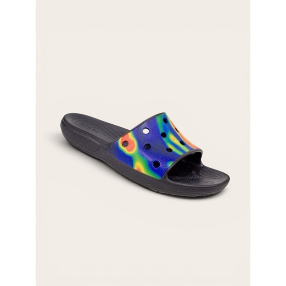 CROCS Other - Crocs Classic Slide Tie Dye Multicolor Comfort Slip Ons Mens Size 11 Flip Flop